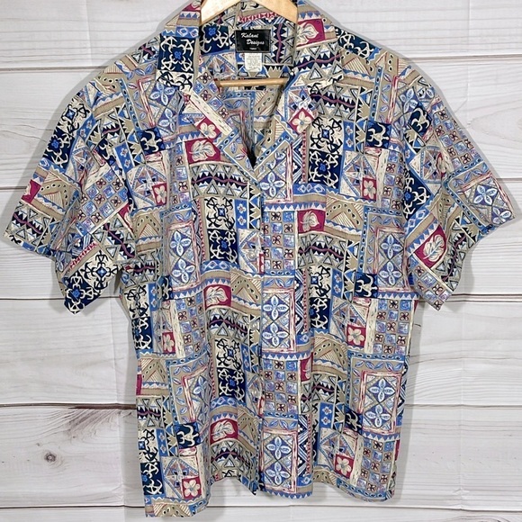 Kalani Designs Hawaii Other - Vintage Hawaiian Aloha Short Sleeve Shirt Size Large
